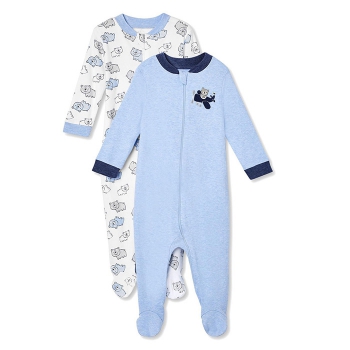 George Baby Boys' 2-Piece Footed Sleeper Pack